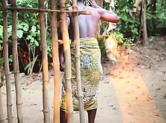 I ran naked when her husband came back, tits wet and shaved 😏