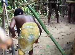 I ran naked when her husband came back, tits wet and shaved 😏