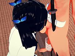 aoi kanazaki sucks and fucks tanjiro in demon slayer hentai!