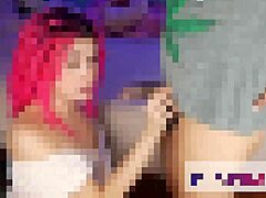 Latina couple engages in deepthroat blowjob with cumshot facial. Intense interracial action unfolds.