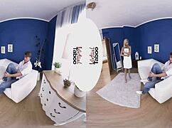 Blonde in taboo threesome feels intense pleasure with cocks