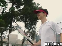 cute gay boys play tennis then fuck 😏