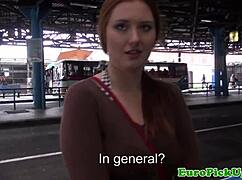 European teen 18+ gets jizzed on by stranger in public