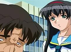 Perverted Ghost Gropes and Blows Teen in Hentai