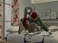 The Grinch gets naughty with a teen in a 3D cartoon Christmas tale.