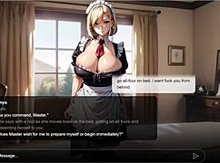 Erotic story with obedient big tits blonde maid Anya AI in sexting roleplay 😏