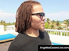 sweet cuban angelina castro gets banged hard on a rooftop with wild energy.