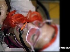 Shemale Sissy Sucks Big Dildos Like a Slut