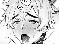 Intense moaning during bisexual masturbation with lube leading to cum and orgasm