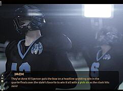 in the 3d anime game move the chains, players compete in a football match with cute characters.