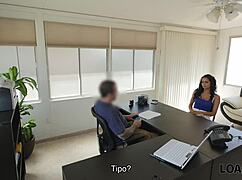 this naive young latina struggles, trading sex for cash during a tense office interview.
