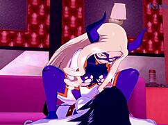 Ochako and Mt Lady have intense futanari sex with old guys.