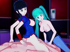 bulma and chichi get wild in a threesome adventure 😈