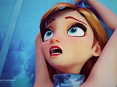 anime girl with big ass warms up in cartoon