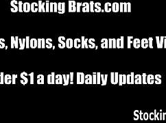 we play in stockings during our playful group fetish session