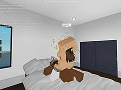 this amateur is trying roblox porn for the first time, riding that big black cock in cowgirl