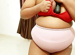 Indian wife friend sensually plays with her big boobs in private