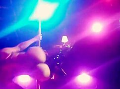 New stripper dances intensely in knee highs, ripping clothes