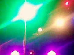 New stripper dances intensely in knee highs, ripping clothes