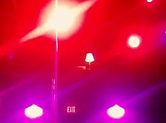 New stripper dances intensely in knee highs, ripping clothes