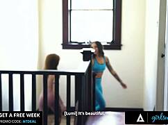 Naughty Trainer Lumi Ray Fucks Hot Brunette Client April Olsen Hard!