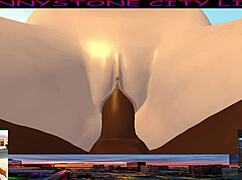 Blonde 3D Cartoon Babe Takes on Big Black Cock in Jonnystone City