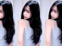 korean girl dances revealing big tits and boobs