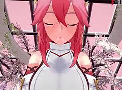 Yae Miko having sex in Genshin fantasy