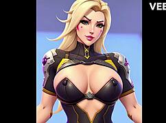 Overwatch inspired babes in emotional hentai scenes