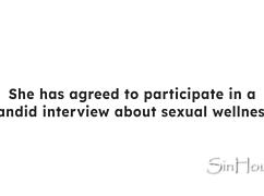 Redhead dancer at night club casting interview with group