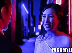 everyone cums everywhere all at once in this taboo teen 18+ group pov blowjob with big ass and small tits