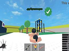 Horror-themed girl gets intensely fucked in a roblox condo setting