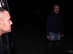 Rescued blonde thanks stranger in van with body