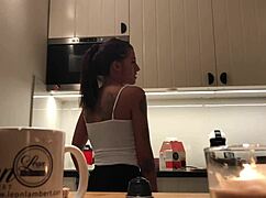 Perfect Pokies On Kitchen Cam Braless Sylvia Amazing Nipples