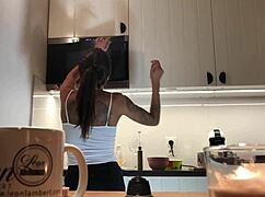 Perfect Pokies On Kitchen Cam Braless Sylvia Amazing Nipples