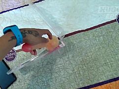 chubby babe nails casting in jacuzzi with erect dildo