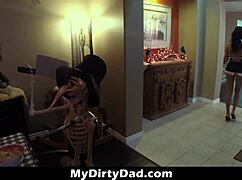 omg, trick or treat papa, i'm your stepdaughter causing mischief this halloween with mydirtydad