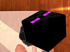Girlfriend dresses as enderman for hentai.