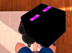 Girlfriend dresses as enderman for hentai.