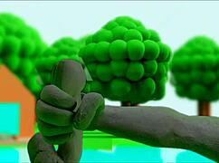 Claymation masturbation in anime hentai style with cartoon characters exploring self-pleasure through vivid scenes and detailed animations