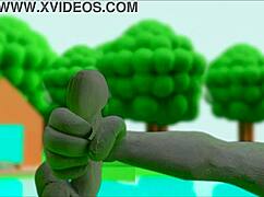 Claymation masturbation in anime hentai style with cartoon characters exploring self-pleasure through vivid scenes and detailed animations