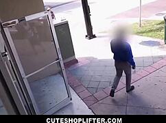 Big ass teen shoplifter Eliza Eves does anything to keep job