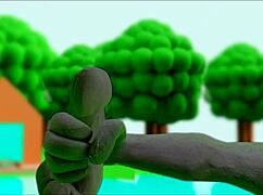 Claymation masturbation in anime hentai style with cartoon characters exploring self-pleasure through vivid scenes and detailed animations