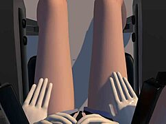 凛按摩椅上放松玩穴