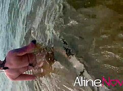 Teased and licked hot blonde at beach