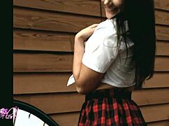 Goddess Performs Outdoor Strip Tease With Clothes Ripped And Teasing In Public POV High Definition