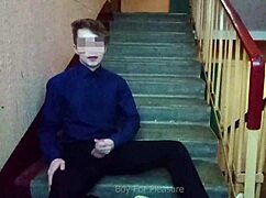 Can you believe I’m jerking off on stairs after school?