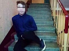 Can you believe I’m jerking off on stairs after school?