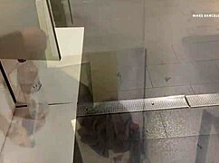 Gym shower gay cruising blowjob masturbation