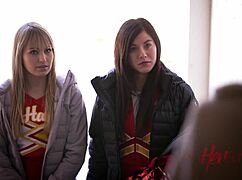 Lesbian group in lingerie sucking to climax